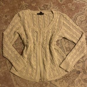 INC International Concepts Cream Button-Front Cardigan